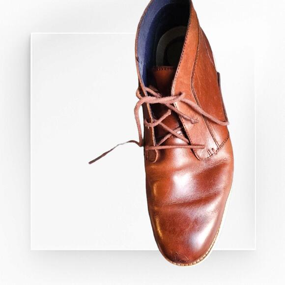 Cole Haan Leather Ankle Chukka Boots Mens Size 8D Woodbury/Ivory Lace Up C28213 - Picture 9 of 9